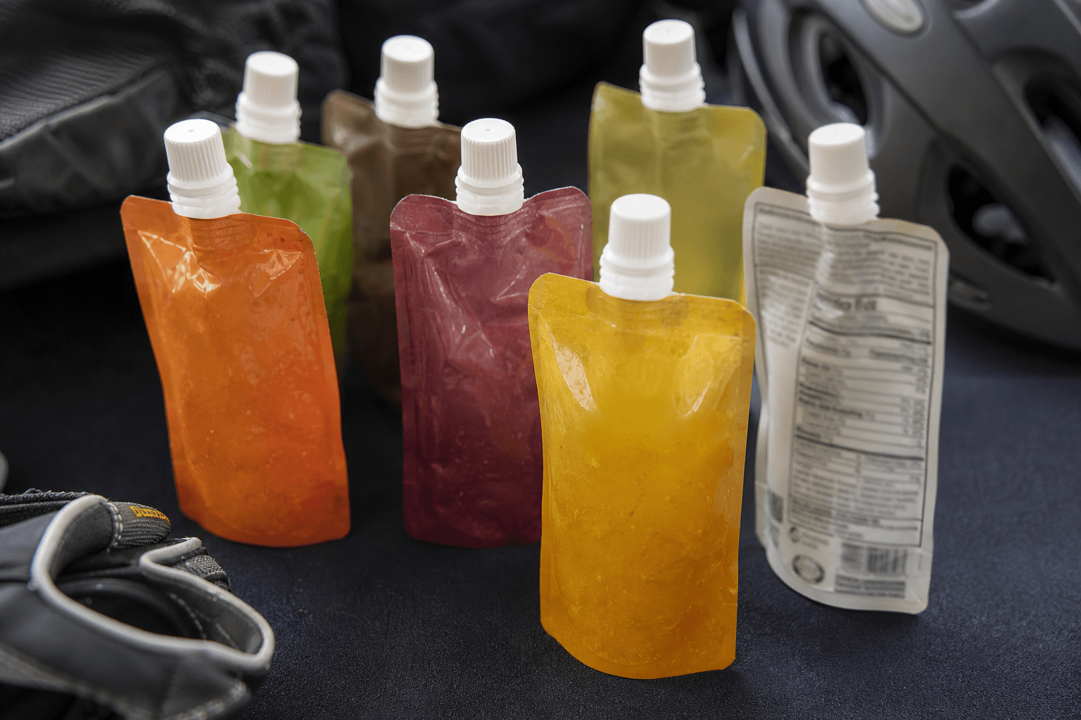 Spring Energy gel pouches sorted by vegan and honey flavors, plantbaes.net